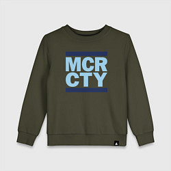 Свитшот хлопковый детский Run Manchester city, цвет: хаки
