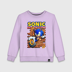 Свитшот хлопковый детский Соник ёж, цвет: лаванда