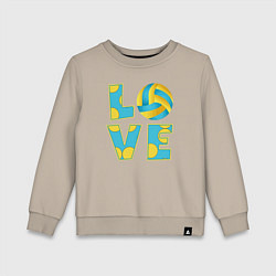 Свитшот хлопковый детский Volleyball love, цвет: миндальный