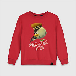 Свитшот хлопковый детский Chicken Gun logo, цвет: красный