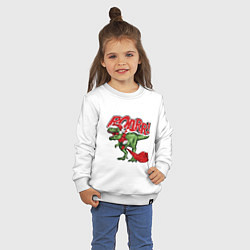 Свитшот хлопковый детский Santa t rex gifts, цвет: белый — фото 2