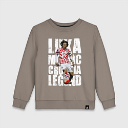 Свитшот хлопковый детский Лука Модрич Хорватия, цвет: утренний латте