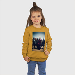 Свитшот хлопковый детский Слипкнот, цвет: горчичный — фото 2