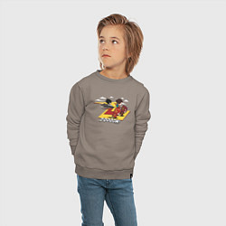 Свитшот хлопковый детский Superhero zooom, цвет: утренний латте — фото 2