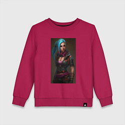 Свитшот хлопковый детский Jinx fantasy Arcane League of Legends, цвет: маджента