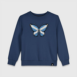 Свитшот хлопковый детский Шотландия бабочка, цвет: тёмно-синий