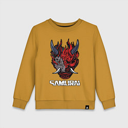 Свитшот хлопковый детский Samurai logo, цвет: горчичный