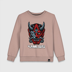 Свитшот хлопковый детский Samurai mask, цвет: пыльно-розовый