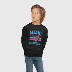 Свитшот хлопковый детский Basket Miami, цвет: черный — фото 2