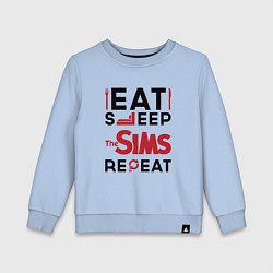 Детский свитшот Надпись: eat sleep The Sims repeat
