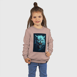 Свитшот хлопковый детский Blue wolf, цвет: пыльно-розовый — фото 2
