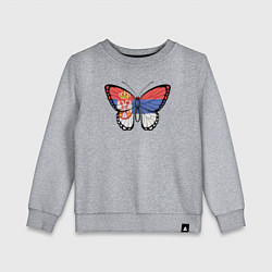 Свитшот хлопковый детский Бабочка Сербия, цвет: меланж