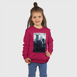 Свитшот хлопковый детский Moscow city обложка журнала, цвет: маджента — фото 2