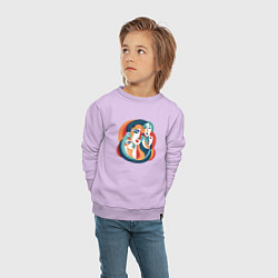 Свитшот хлопковый детский Подружки, цвет: лаванда — фото 2