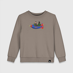 Свитшот хлопковый детский Ким Чен Ын и Биг Смоук, цвет: утренний латте