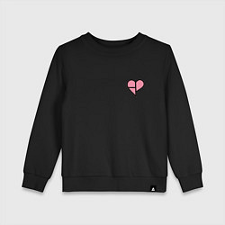 Свитшот хлопковый детский Сердечко BlackPink - мини, цвет: черный
