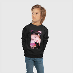 Свитшот хлопковый детский Дженни из блэкпинк, цвет: черный — фото 2
