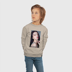 Свитшот хлопковый детский Kim Jisoo, цвет: миндальный — фото 2