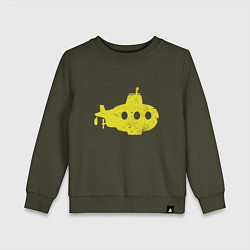 Свитшот хлопковый детский Желтая подводная лодка, цвет: хаки