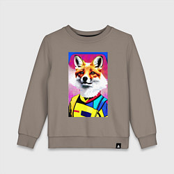 Свитшот хлопковый детский Fox - pop art - fashionista, цвет: утренний латте