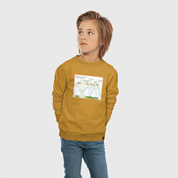 Свитшот хлопковый детский Друзья за 30, цвет: горчичный — фото 2