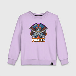 Свитшот хлопковый детский Pirates team, цвет: лаванда