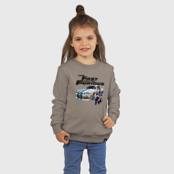 Свитшот хлопковый детский Брайан ОКоннер Nissan Skyline R34, цвет: утренний латте — фото 2