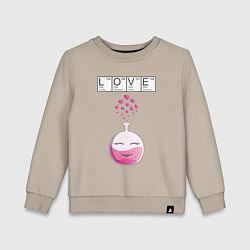 Свитшот хлопковый детский Химия любви - для нее, цвет: миндальный