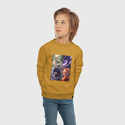 Свитшот хлопковый детский Коллеи, райдэн и ёимия, цвет: горчичный — фото 2