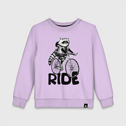 Свитшот хлопковый детский Raccoon ride, цвет: лаванда
