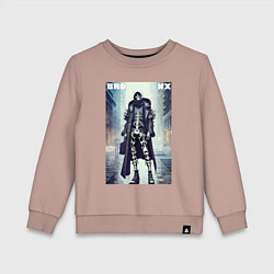 Детский свитшот Скелет в кожаном плаще в Бронксе