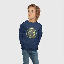 Свитшот хлопковый детский Nirvana smiling, цвет: тёмно-синий — фото 2