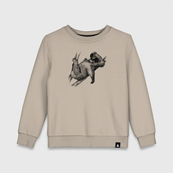 Свитшот хлопковый детский Коала отдыхает, цвет: миндальный