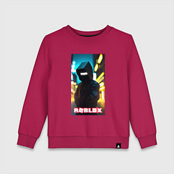 Свитшот хлопковый детский Roblox cyberpunk, цвет: маджента