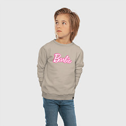 Свитшот хлопковый детский Барби Фильм Логотип, цвет: миндальный — фото 2