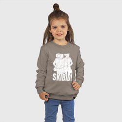 Свитшот хлопковый детский Skibidi Toilet Cameraman and Speakerman, цвет: утренний латте — фото 2