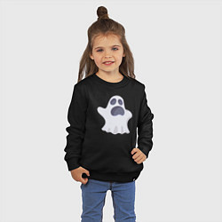Свитшот хлопковый детский Funny ghost, цвет: черный — фото 2