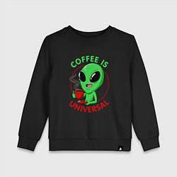 Свитшот хлопковый детский Coffee is universal, цвет: черный