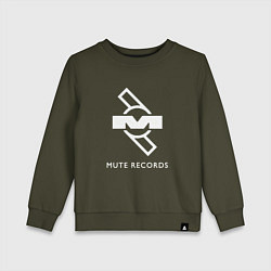 Свитшот хлопковый детский Depeche Mode Mute Records Logo, цвет: хаки
