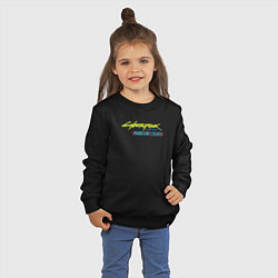 Свитшот хлопковый детский Cyberpunk 2077 phantom liberty logo v1, цвет: черный — фото 2