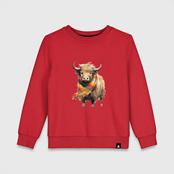 Детский свитшот Буйвол в шарфе