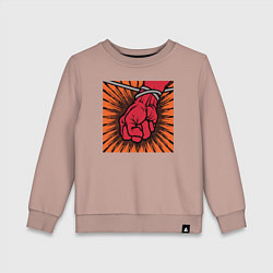 Свитшот хлопковый детский Обложка альбома St Anger группы Metallica, цвет: пыльно-розовый