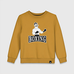Свитшот хлопковый детский Boxing man, цвет: горчичный