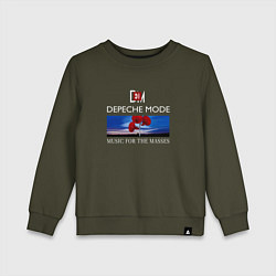 Свитшот хлопковый детский Depeche Mode - Music for the Masses logo, цвет: хаки
