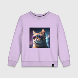 Свитшот хлопковый детский Космический кот сosmos collection, цвет: лаванда