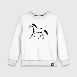 Свитшот хлопковый детский Лошадь сбоку, цвет: белый