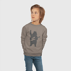 Свитшот хлопковый детский Мишка рокер, цвет: утренний латте — фото 2