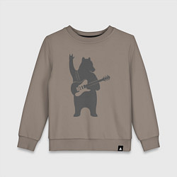 Свитшот хлопковый детский Мишка рокер, цвет: утренний латте
