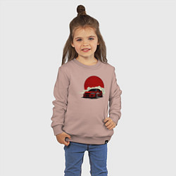 Свитшот хлопковый детский Mitsubishi Evo 8, цвет: пыльно-розовый — фото 2