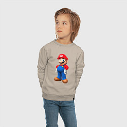 Свитшот хлопковый детский Марио стоит, цвет: миндальный — фото 2